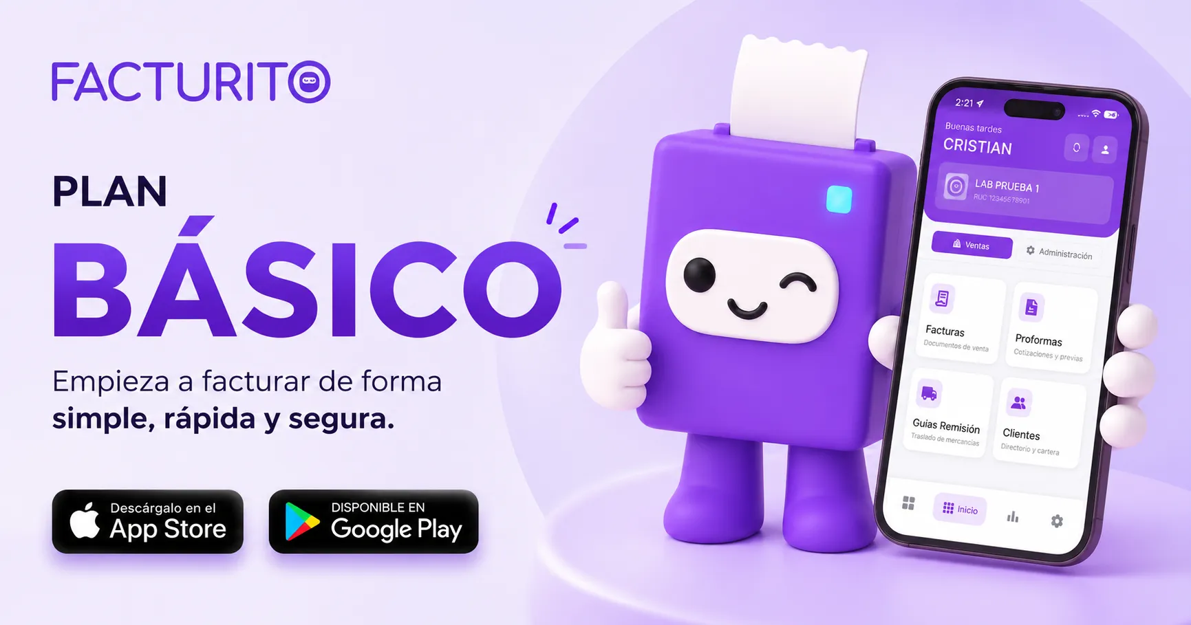 Facturito, plan Básico: facturación desde el celular